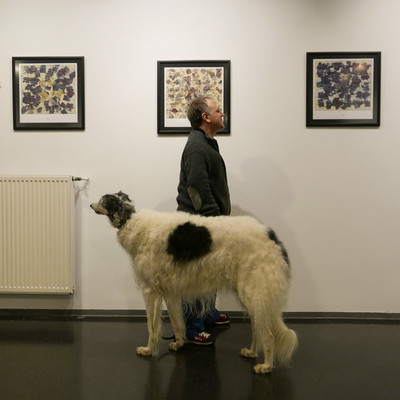 Exhibition Hibiscus / Author with Visnja <em>Photo: Blaz Svent</em>